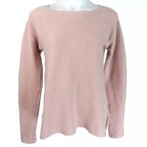 Garnet Hill Pink Cashmere Ribbed Sweater